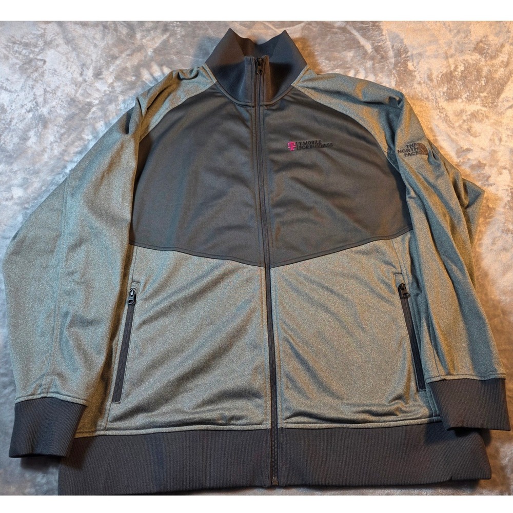 T-Mobile The North Face Men's Tech Full-Zip Fleece Jacket Size XXL Gray
